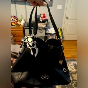 COACH purse. Gently used. Some starches. Good condition. Coach scarf 100 value